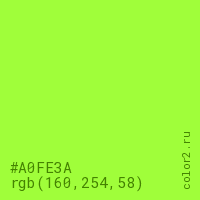 цвет #A0FE3A rgb(160, 254, 58) цвет