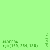 цвет #A0FE8A rgb(160, 254, 138) цвет