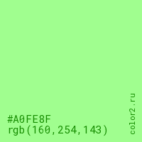 цвет #A0FE8F rgb(160, 254, 143) цвет