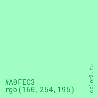 цвет #A0FEC3 rgb(160, 254, 195) цвет