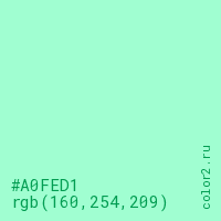 цвет #A0FED1 rgb(160, 254, 209) цвет