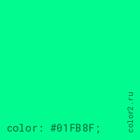 цвет css #01FB8F rgb(1, 251, 143)