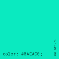 цвет css #0AEAC0 rgb(10, 234, 192)