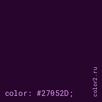 цвет css #27052D rgb(39, 5, 45)
