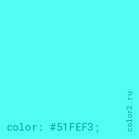 цвет css #51FEF3 rgb(81, 254, 243)