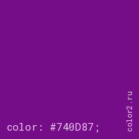 цвет css #740D87 rgb(116, 13, 135)
