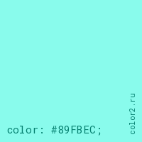 цвет css #89FBEC rgb(137, 251, 236)