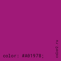 цвет css #A01978 rgb(160, 25, 120)