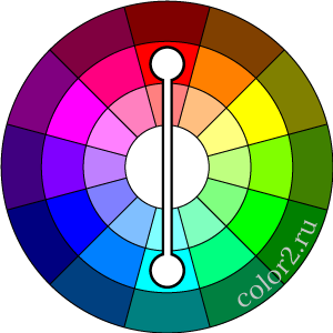 Цветовой круг с противоположной гармонией